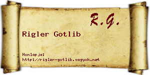 Rigler Gotlib névjegykártya
